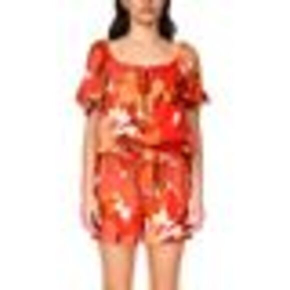 Sanctuary Remember Me Printed Puff Sleeve Top In Sun Drenched - M - Picture 3 of 3